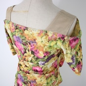 社交ダンス 衣装 スタンダード 上下セット ツーピース レッスンウェア パーティ衣装 イエロー系 ピンク系 グリーン系 花柄 レース ラインストーン イベント衣装 ダンスウェア フォーマル 春夏 薄手 おしゃれ 鮮やか スカート付き セットアップ レッスン用 伸縮性あり カジュアル ユニーク コスチューム フラワープリント パーティー用