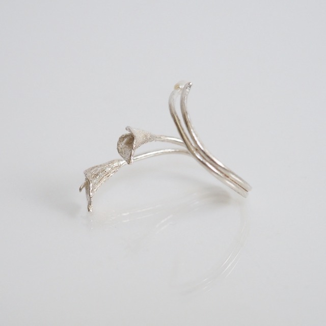 カラーとパールのフォークリング(silver×water pearl)