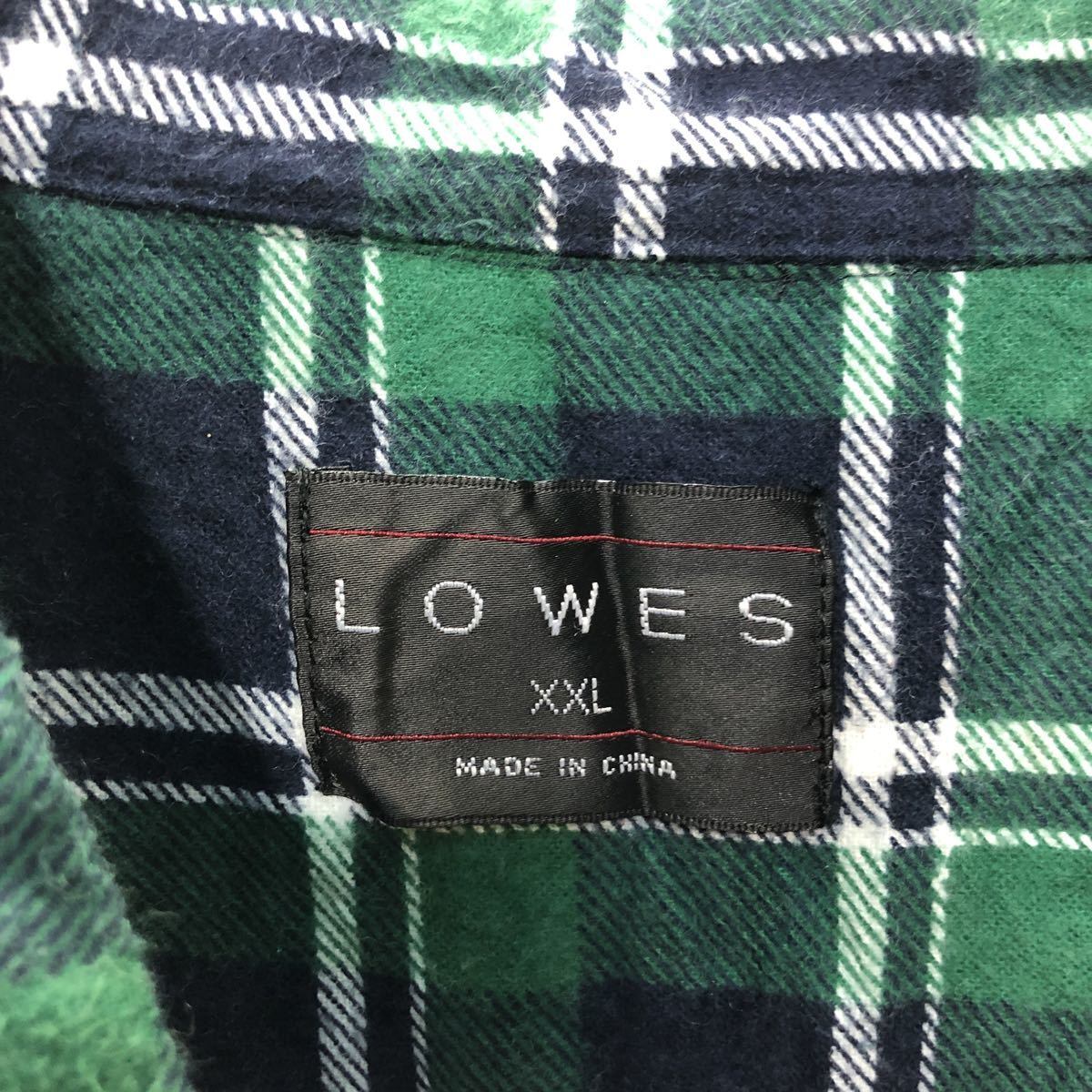 LOWES チェック柄 グランパシャツ XXLサイズ ビッグサイズ プルオーバーシャツ 古着卸 アメリカ仕入れ a501-5394