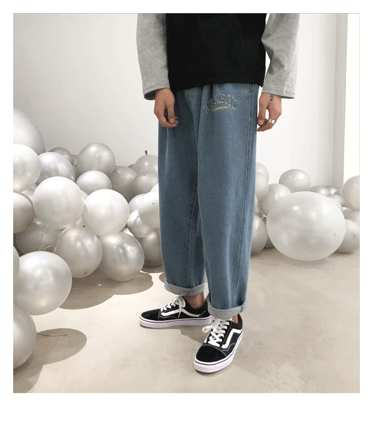 全1色 デニム パンツ ストレート カジュアル 無地 おしゃれ