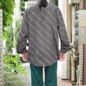 smooth cloth multi diagonal stripe shirt