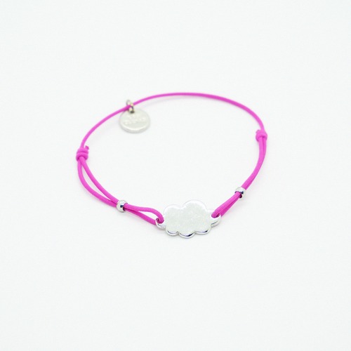 Cloud Code Bracelet｜Silver x Pink