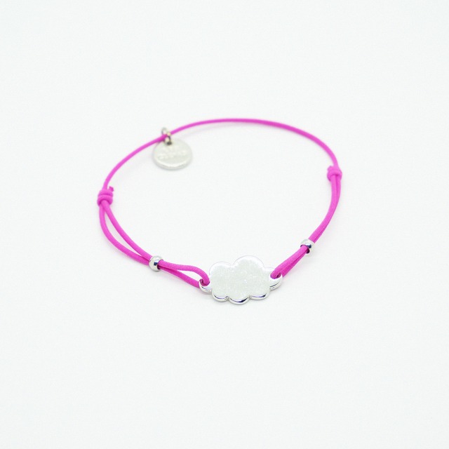 Cloud Code Bracelet｜Silver x Pink