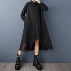 sheer mesh wide onepiece / l0806