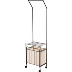 ランドリーハンガー MIP-62DGY MIP-62WH キャスター付き ハンガーラック バスケット付き 洗濯 ランドリーバスケット 洗濯物 収納 整理 シンプル 洗濯カゴ 洗濯物入れ ダークグレー ホワイト