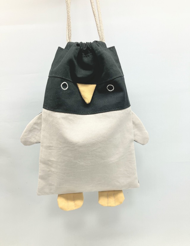 ペンギン　給食袋　巾着袋　｜とりさん工房ーかわいいハンドメイドポーチ