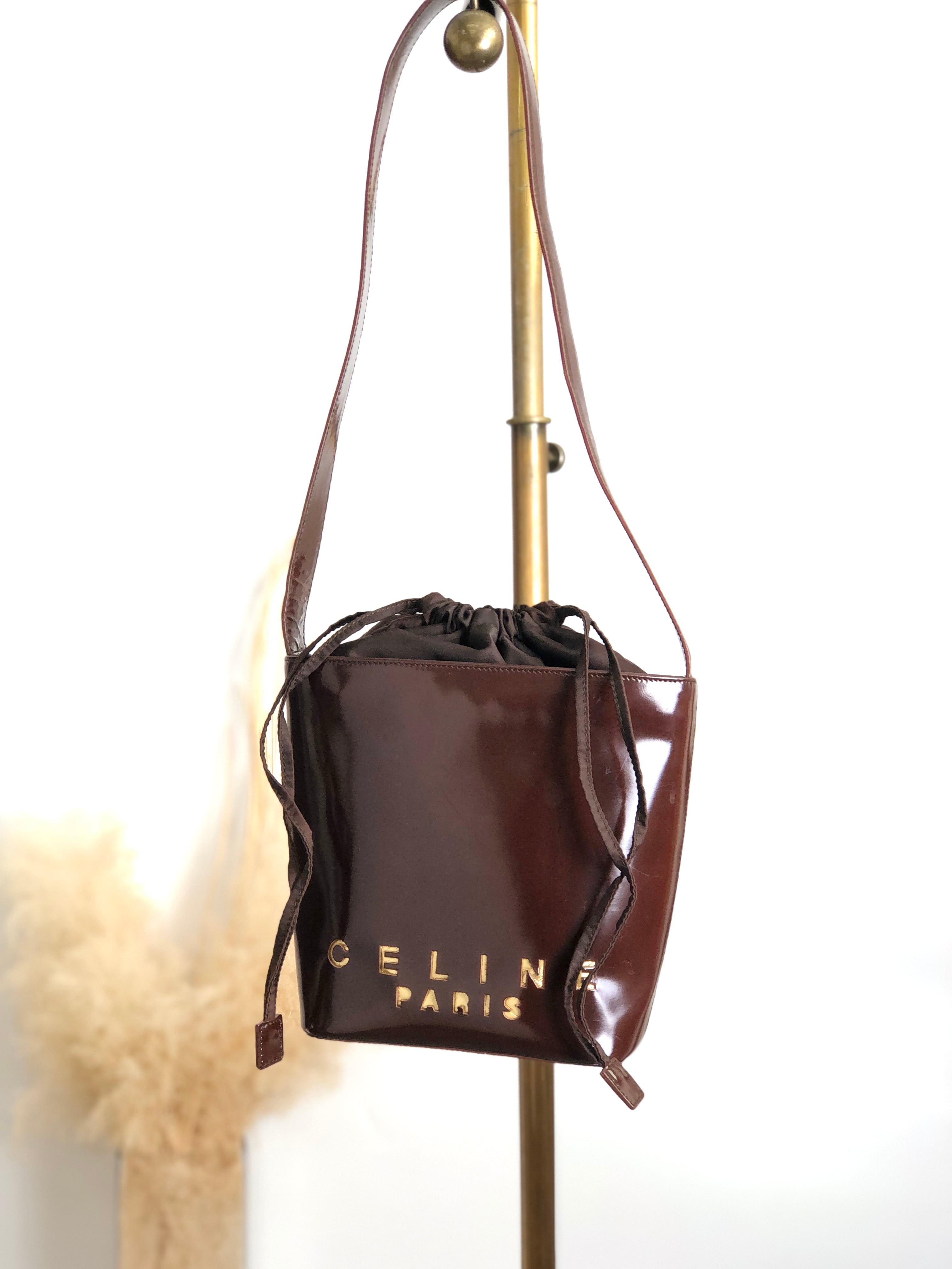 CELINE セリーヌ ショルダーバッグ ブラウン ロゴ カットアウト