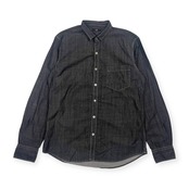 23区HOMME ニジュウサンク シャンブレー 長袖シャツ 46/ブラック系 メンズ