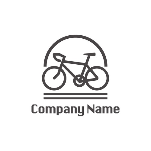 No63 自転車のロゴ【自転車、単色、道、旅行、商品、ブランド、ショップ、乗り物、お店】
