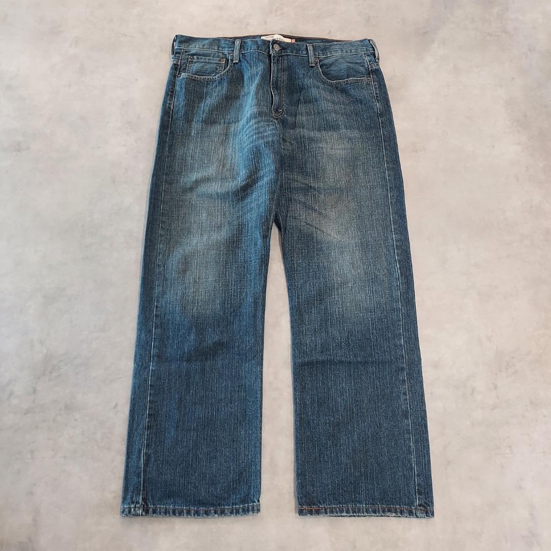 リーバイス569 Levis W36 ワイド バギー 青 古着 ヒゲ 22143