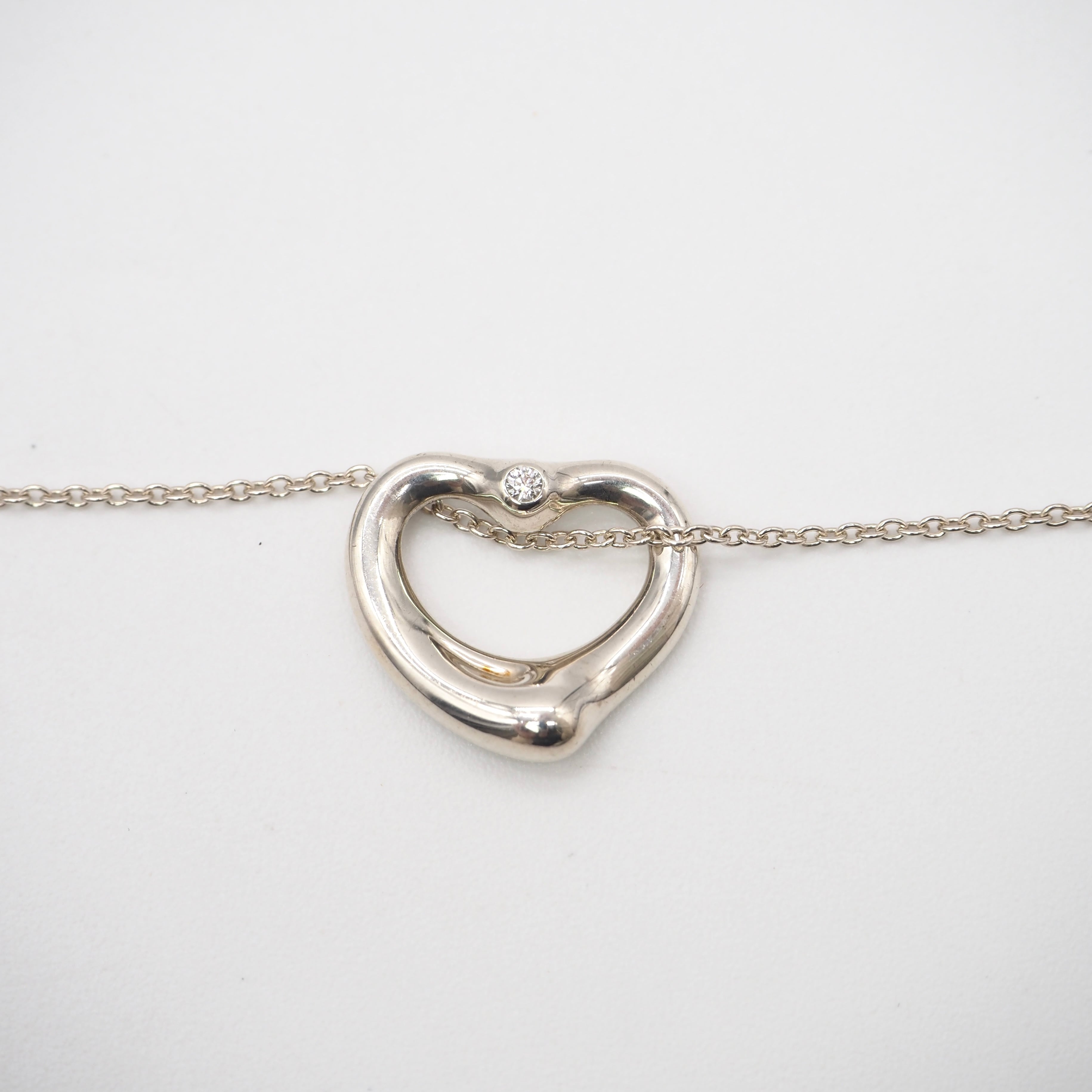 Tiffany&Co. オープンハート2pダイヤネックレス シルバー925
