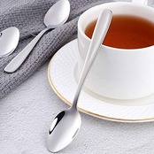 Buyit ティースプーン コーヒースプーン デザートスプーン 6本セット 18-0ステンレス鋼製 肉厚があり 全長13.5cm シルバー