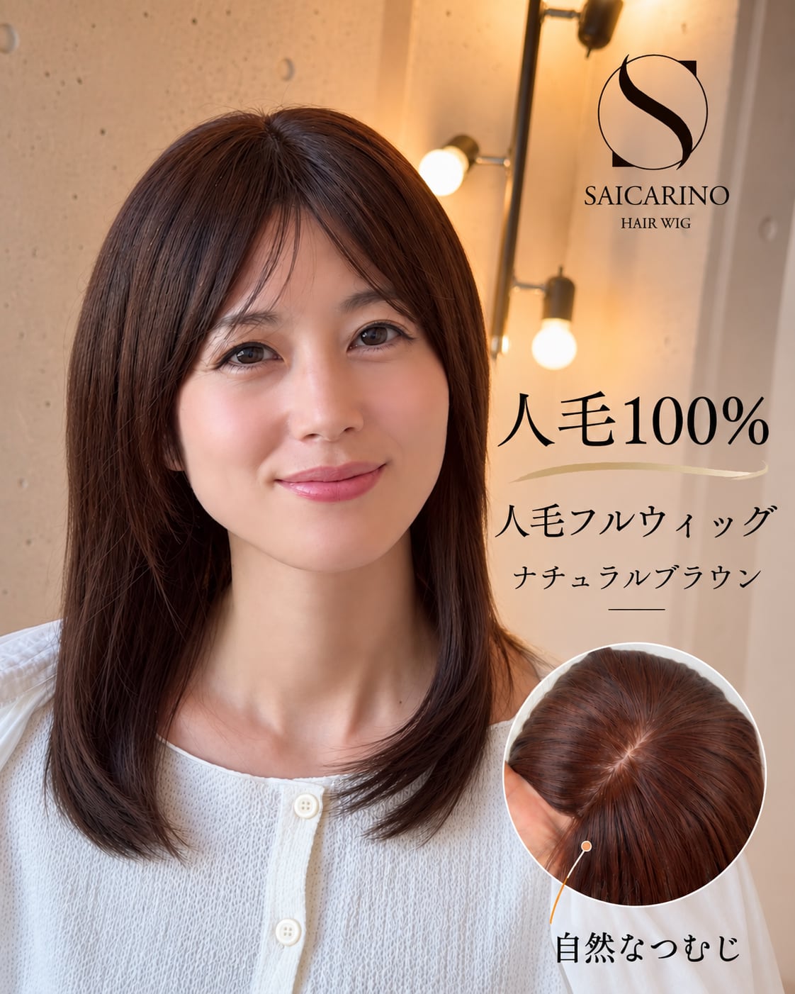 商品名【ソレイユ】人毛フルウィッグ