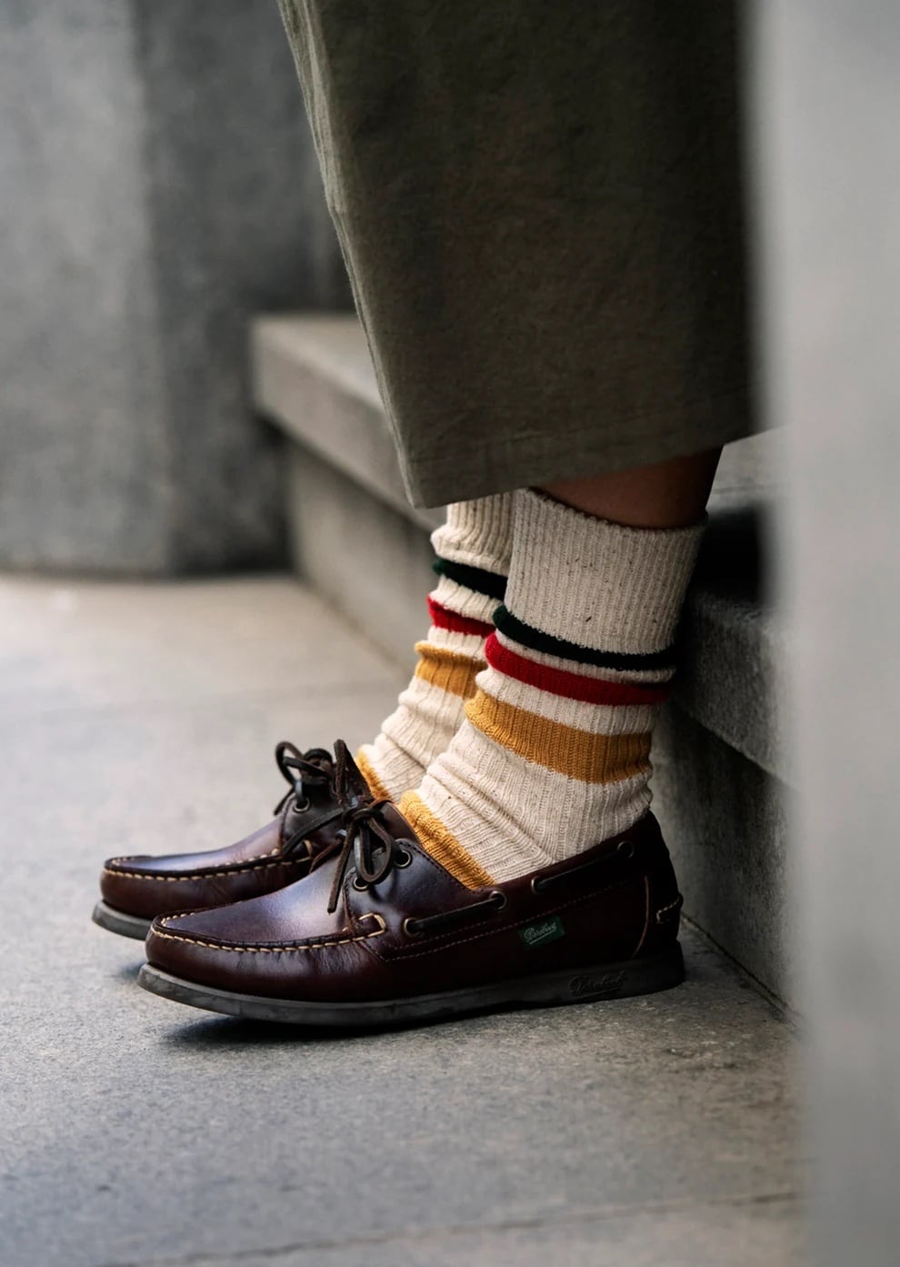 ROTOTO】PARK STRIPE CREW SOCKS R1501 dros dro