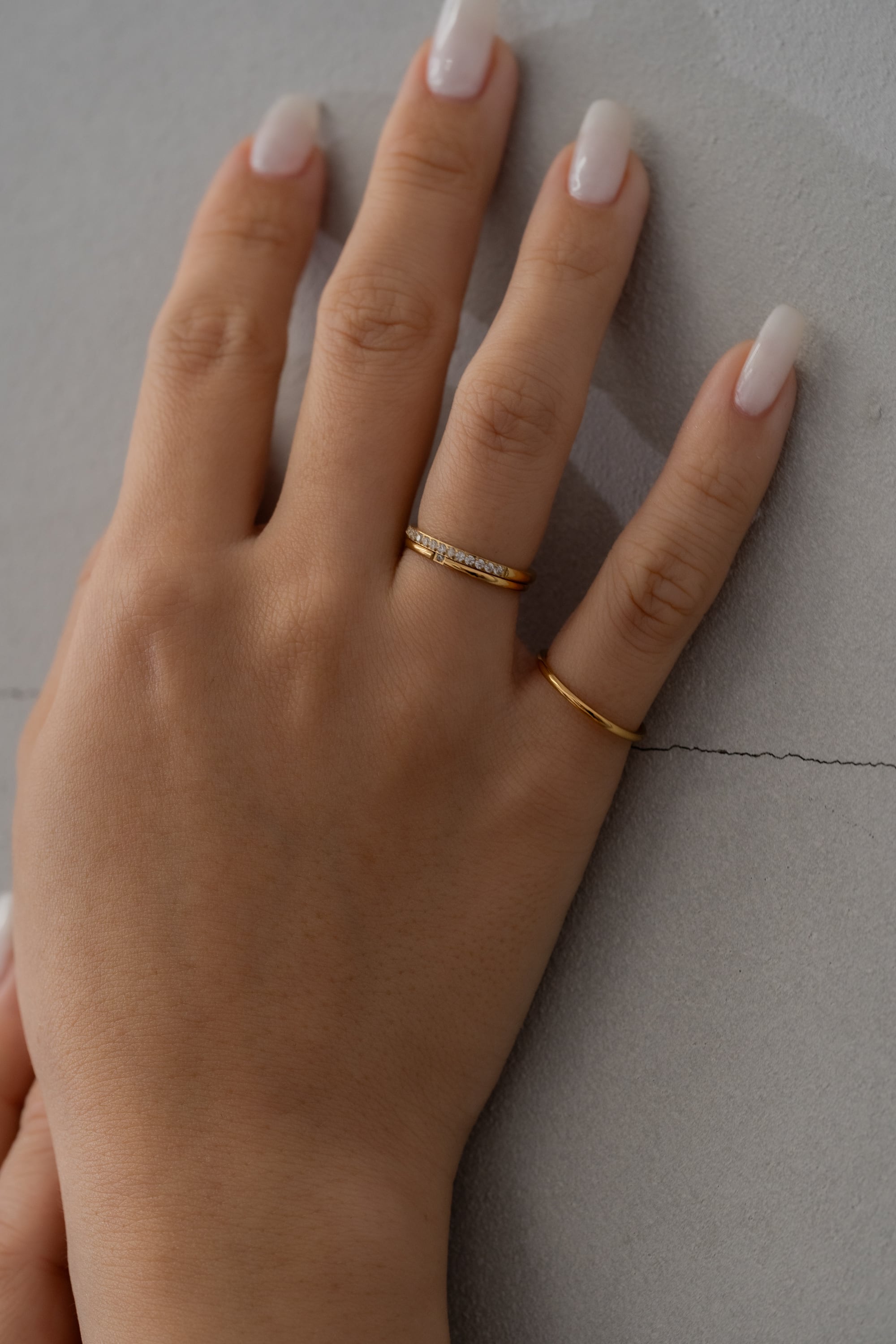 Half Zirconia Ring | ebine(エビネ)|金属アレルギー対応アクセサリー