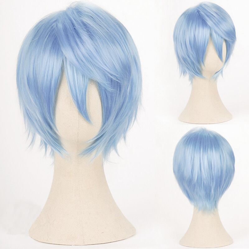 コスプレ耐熱ウィッグ 汎用カラー パステルブルー ショートウィッグ