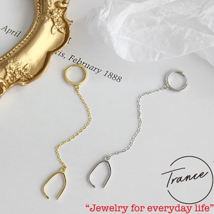 SV925-20 ear cuff&pierce（片耳用）シルバー925 巾着付き シルバーアクセサリー ピアス  925 ゴールド フリーサイズ ユニセックスSILVER GOLD