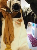 ~1990’s ALASKA souvenir Handmade wooden brooch／母くま