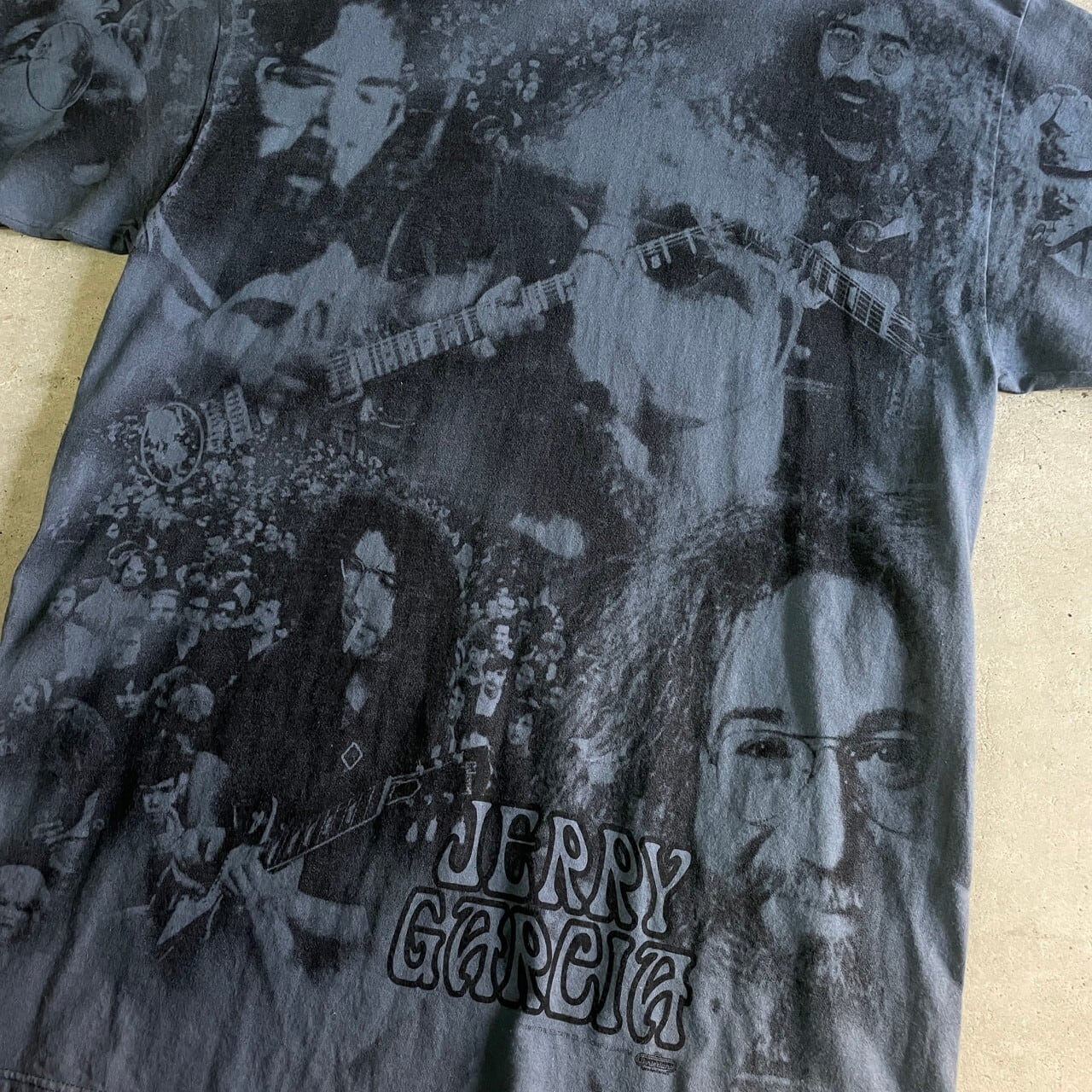 90年代 JERRY GARCIA ジェリーガルシア GRATEFUL DEAD オーバープリント アーティストTシャツ バンドTシャツ メンズXL  古着 グレイトフルデッド 両面プリント 90s ビンテージ ヴィンテージ くすみブルー ブルーグレー 【Tシャツ】【FSS2308-30】 | ...