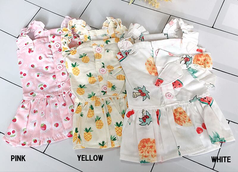 【SALE】フルーツガールワンピース XS ~ XL 3color / 犬服 犬の服 犬 ドッグウェア 小型犬 中型犬 ペット洋服 onepiece14