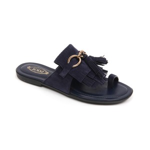 TOD'S トッズ レディース ビーチサンダル スエード ネイビー