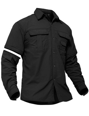 【在庫処分】[TACVASEN] アウトドア メンズ シャツ 長袖 ミリタリー タクティカル tシャツ 登山 速乾 取り外し可能 半袖