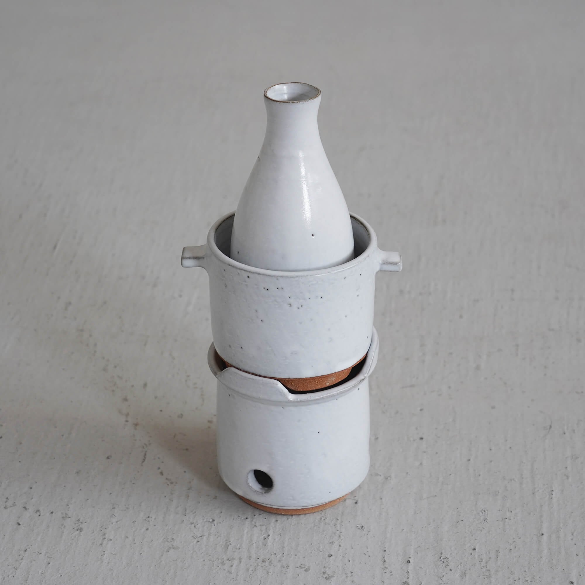 水野幸一 白釉・耐熱 徳利 | ROUND ROBIN FOLK CRAFT