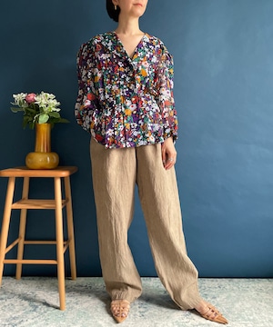 【送料無料】70's flower sheer blouse