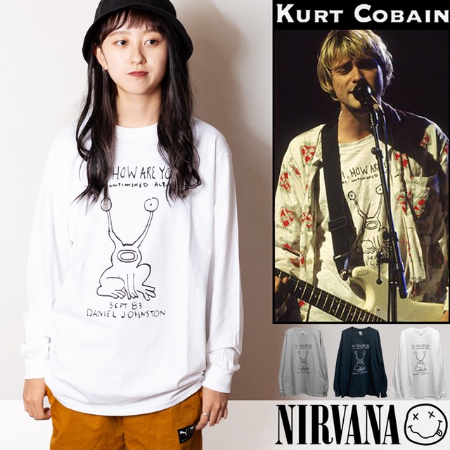 【レディースモデル】NIRVANA ニルヴァーナ カートコバーン 「The Devil and Daniel Johnston」 リブロンT　(長袖Tシャツ）バンドTシャツ / lstee-nirvana-danielw