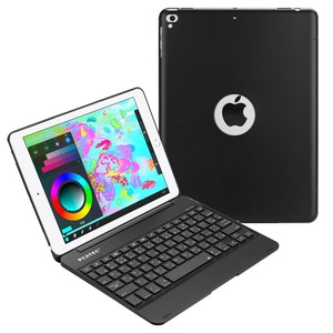 【人気】ピーシーエーテック iPad9.7 (2018第6世代) / iPad 9.7 (2017第5世代) / iPad air 専用 Bluetooth キーボードケースPCカバー Macbookに変身 日本語かな入力対応 (ブラック)