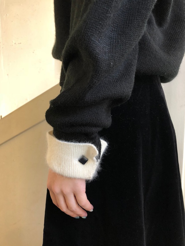 Tuxedo design knit sweater