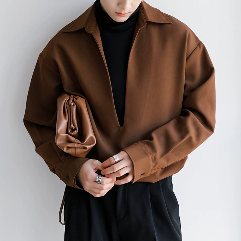 タートルネックニットレイヤード風カットソー C10249