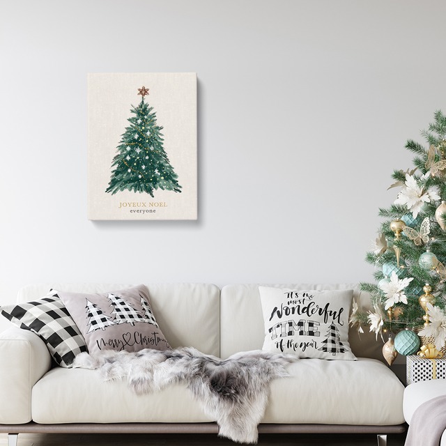 クリスマスツリーのキャンバス　/ i1058 / 冬景色　オーナメント　人気のクリスマスツリー