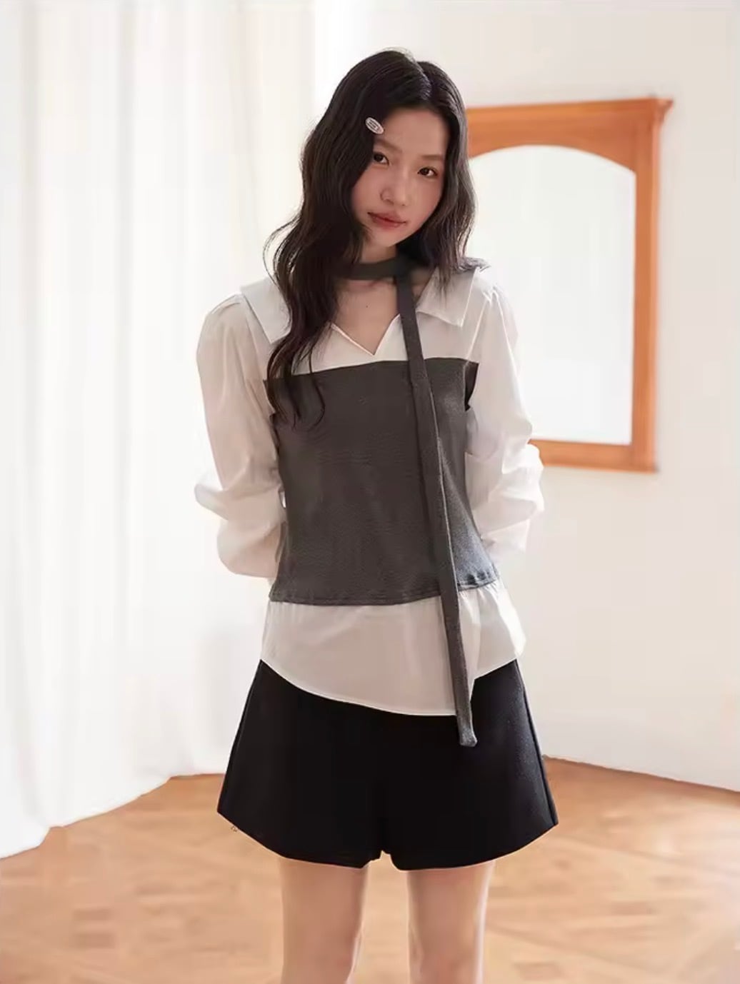 トップス】ストライプ×チェック柄シャツ | NovemBirth