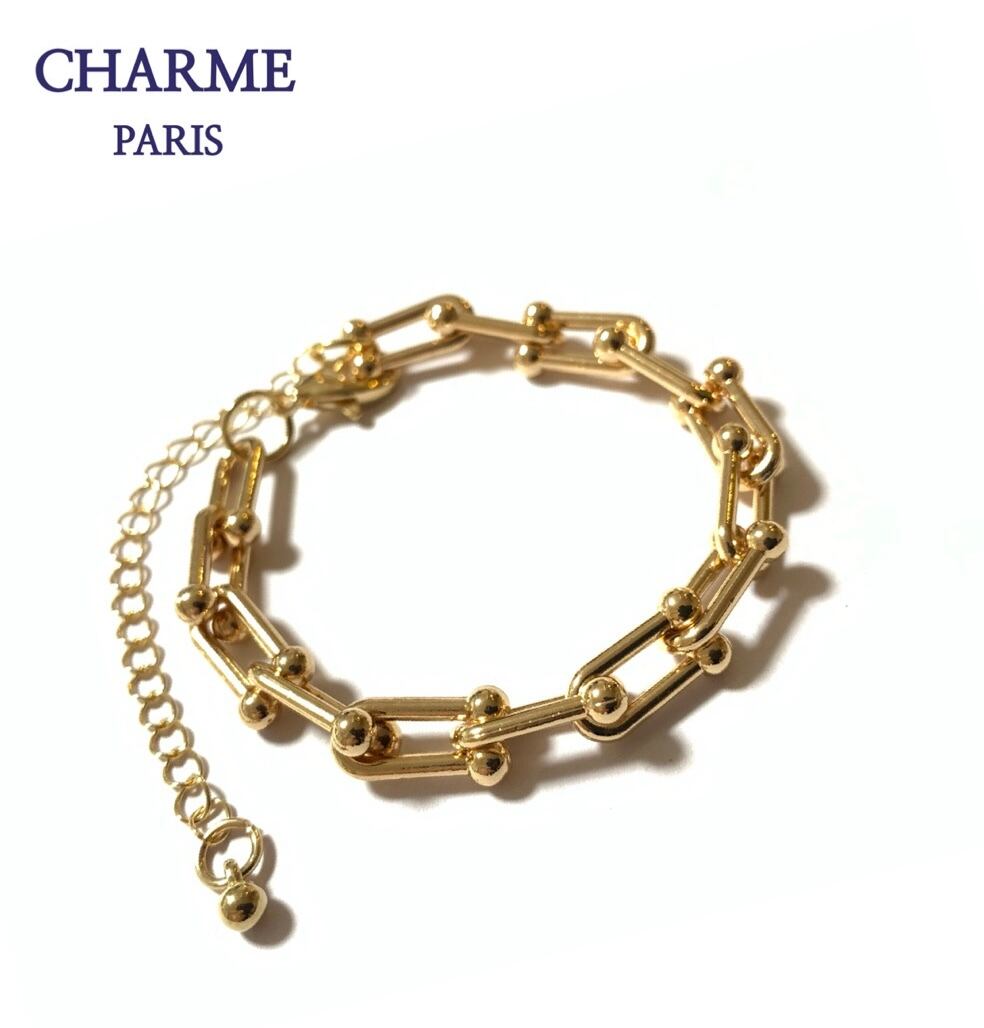 18k plating link bracelet