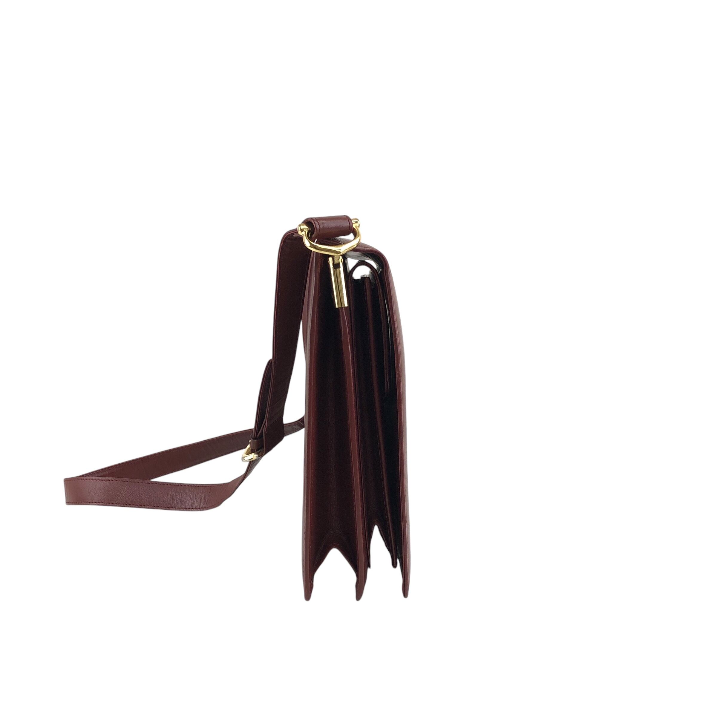 Cartier カルティエ ショルダーバッグ ボルドー ロゴ フラップ vintage