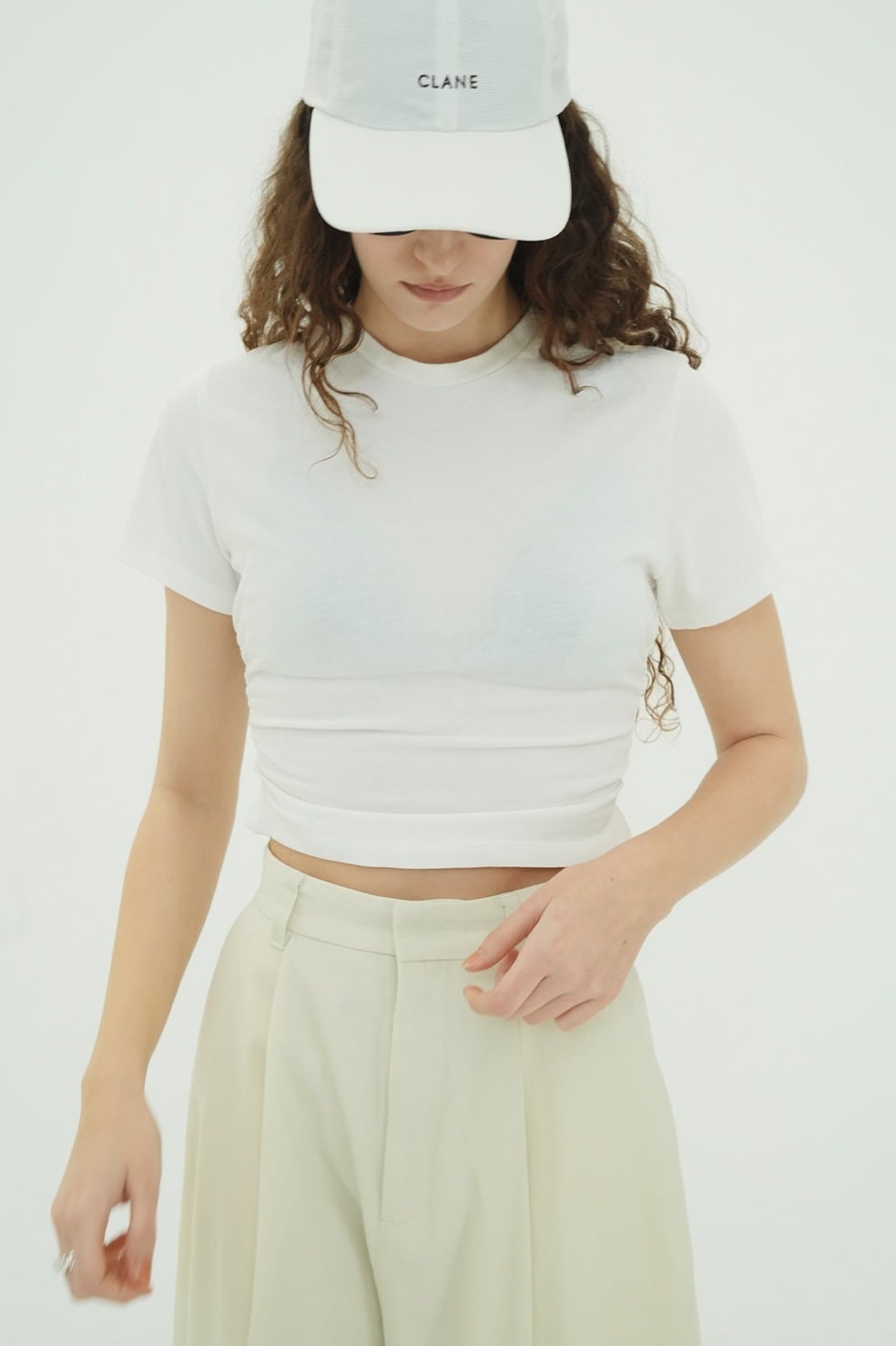 CLANE SHIRRED HEM COMPACT TOPS | FLICKA ASHIYA