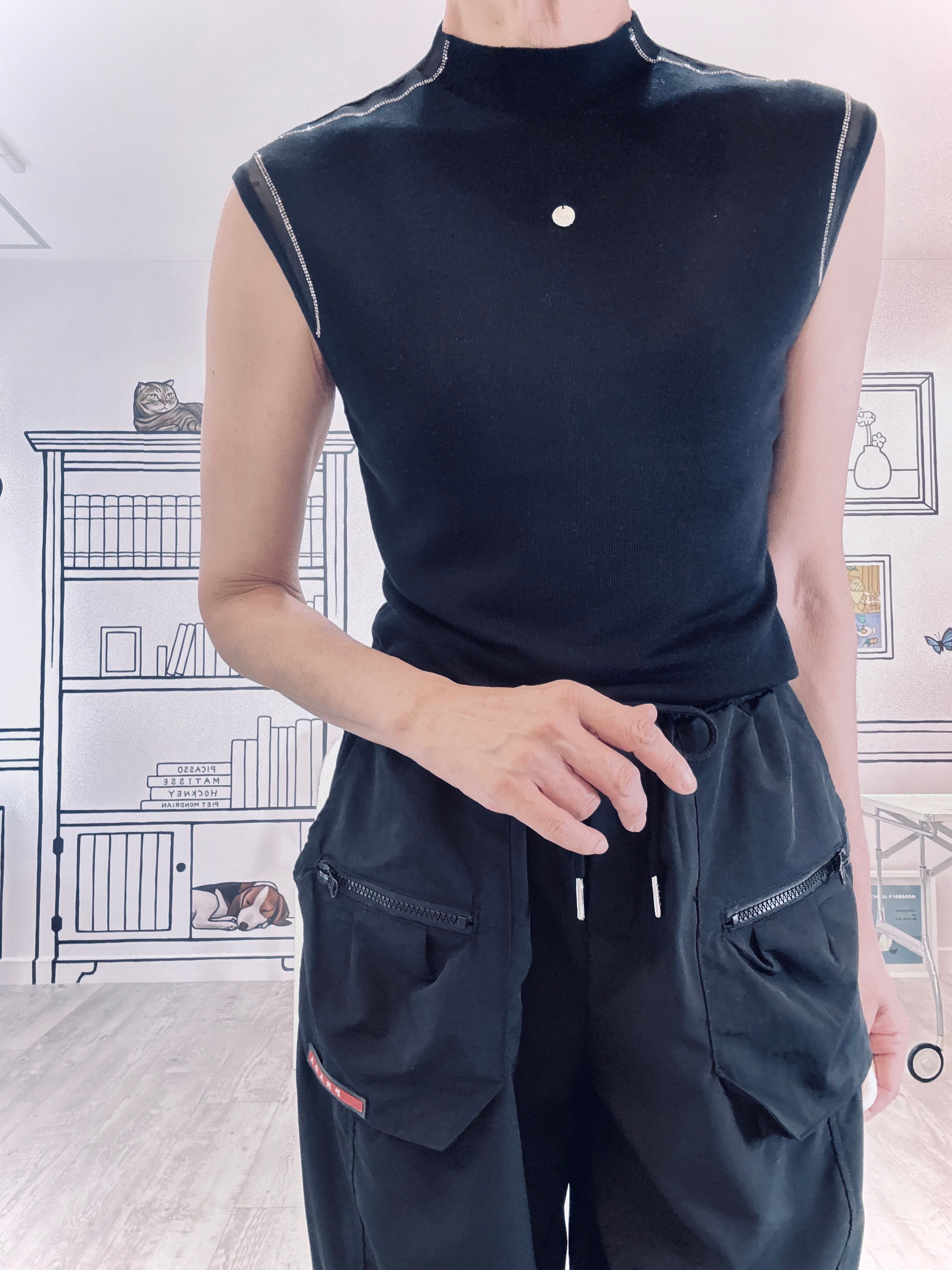 ブラックカーゴパンツ　フリ〜サイズ