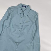 90s BURBERRY BLUE LABEL バーバリー ブルーレーベル 長袖シャツ 38/ライトブルー レディース ビンテージ