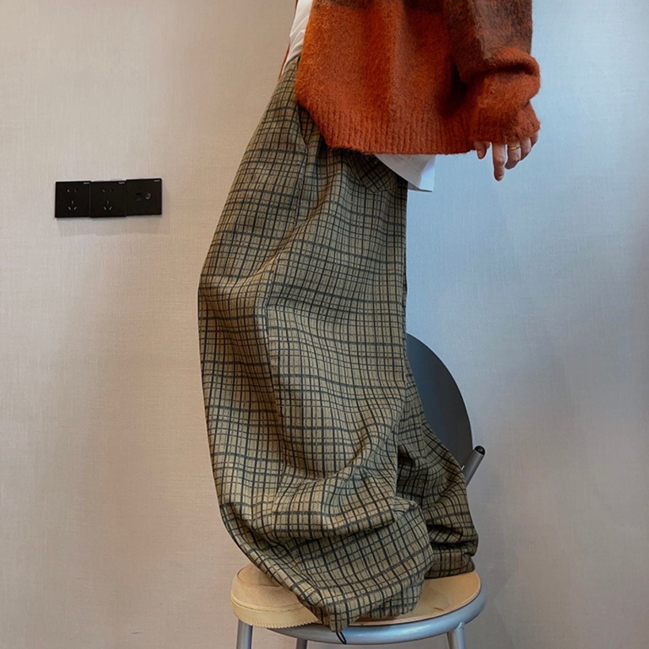 ツイルキャンバスチェックプリントパンツ 1157 | Miinin