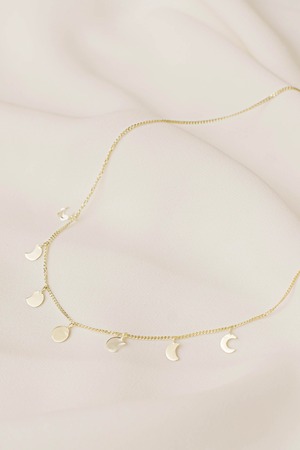 Moon Phases Necklace 14KGP