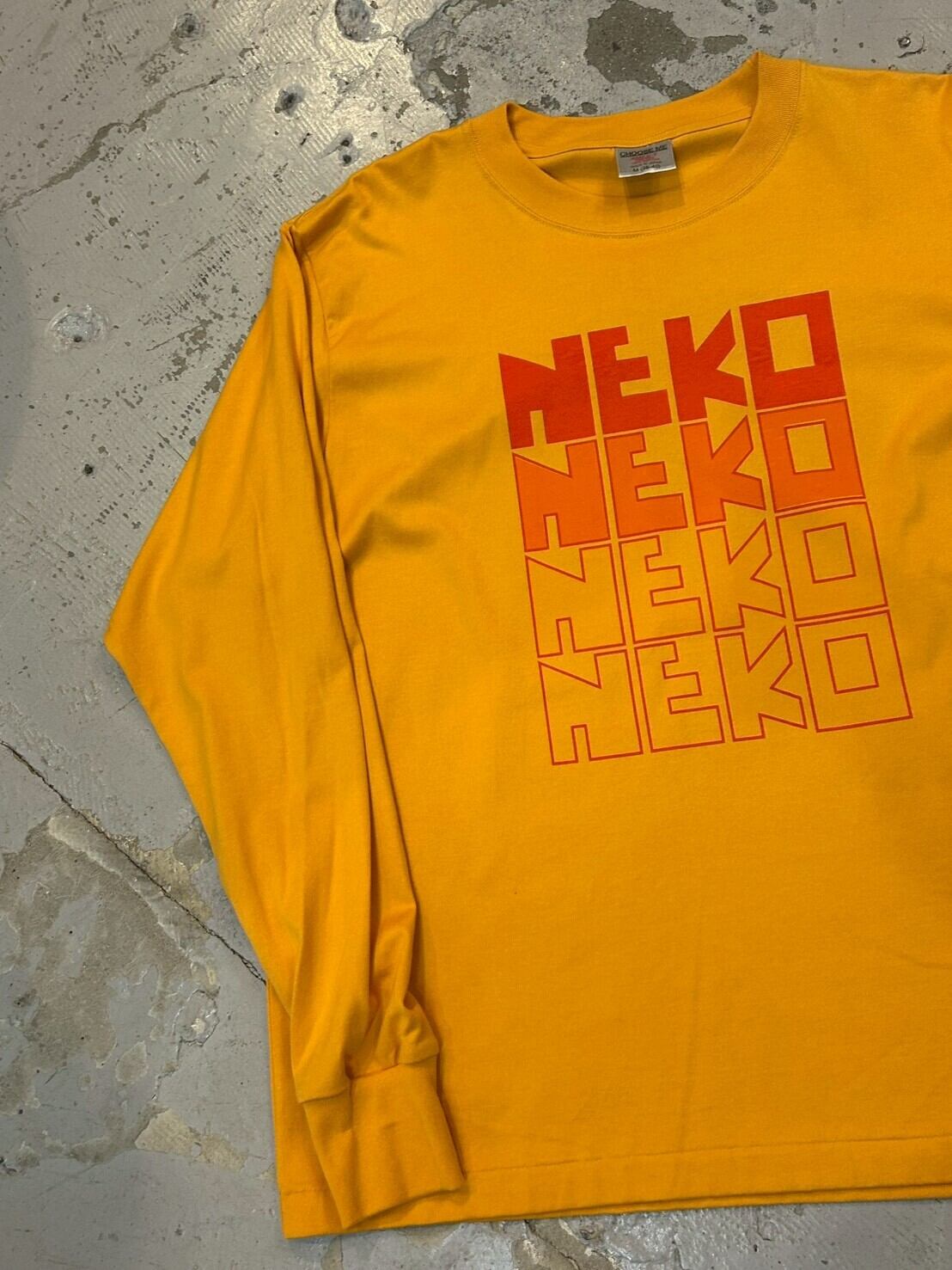 CHOOSE ME NEKO 手刷りプリントT-SHIRT | vintage clothing twoface