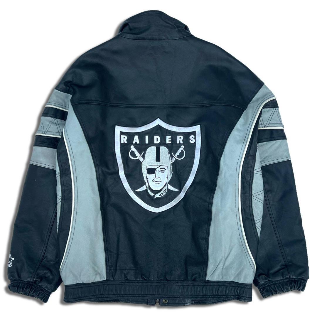 80-90S STARTER×RAIDERS レイダースオールレザースタジャン - アウター