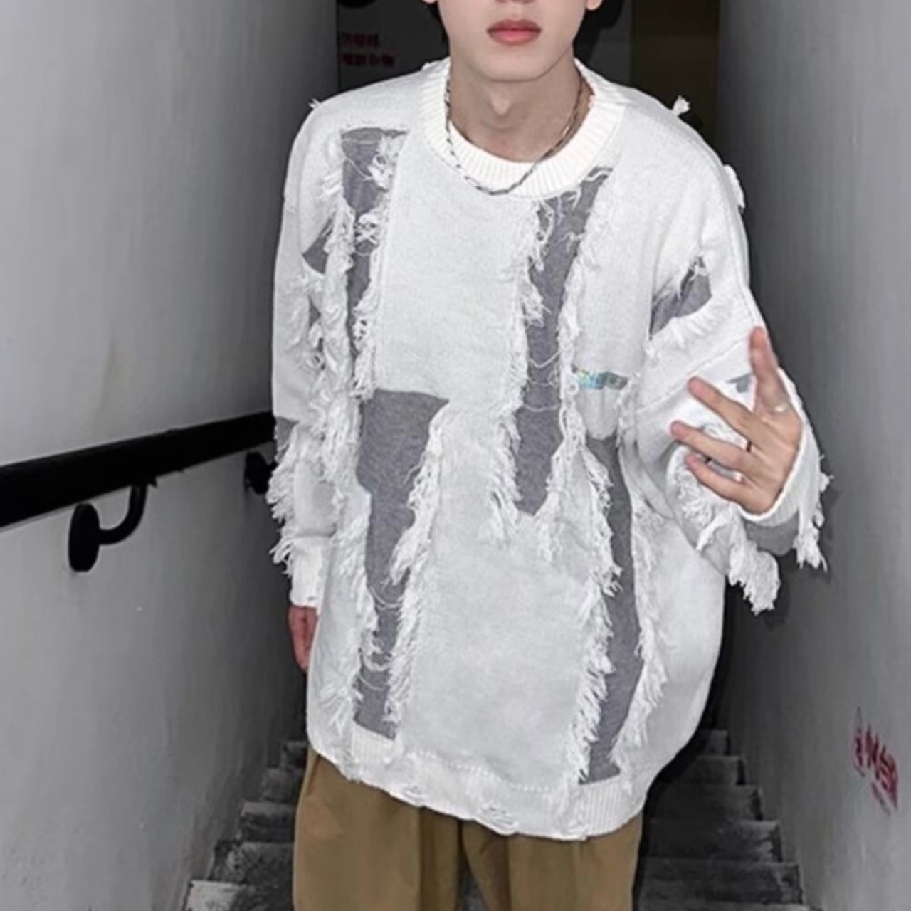Contrast Crewneck Top TB2570・画像11