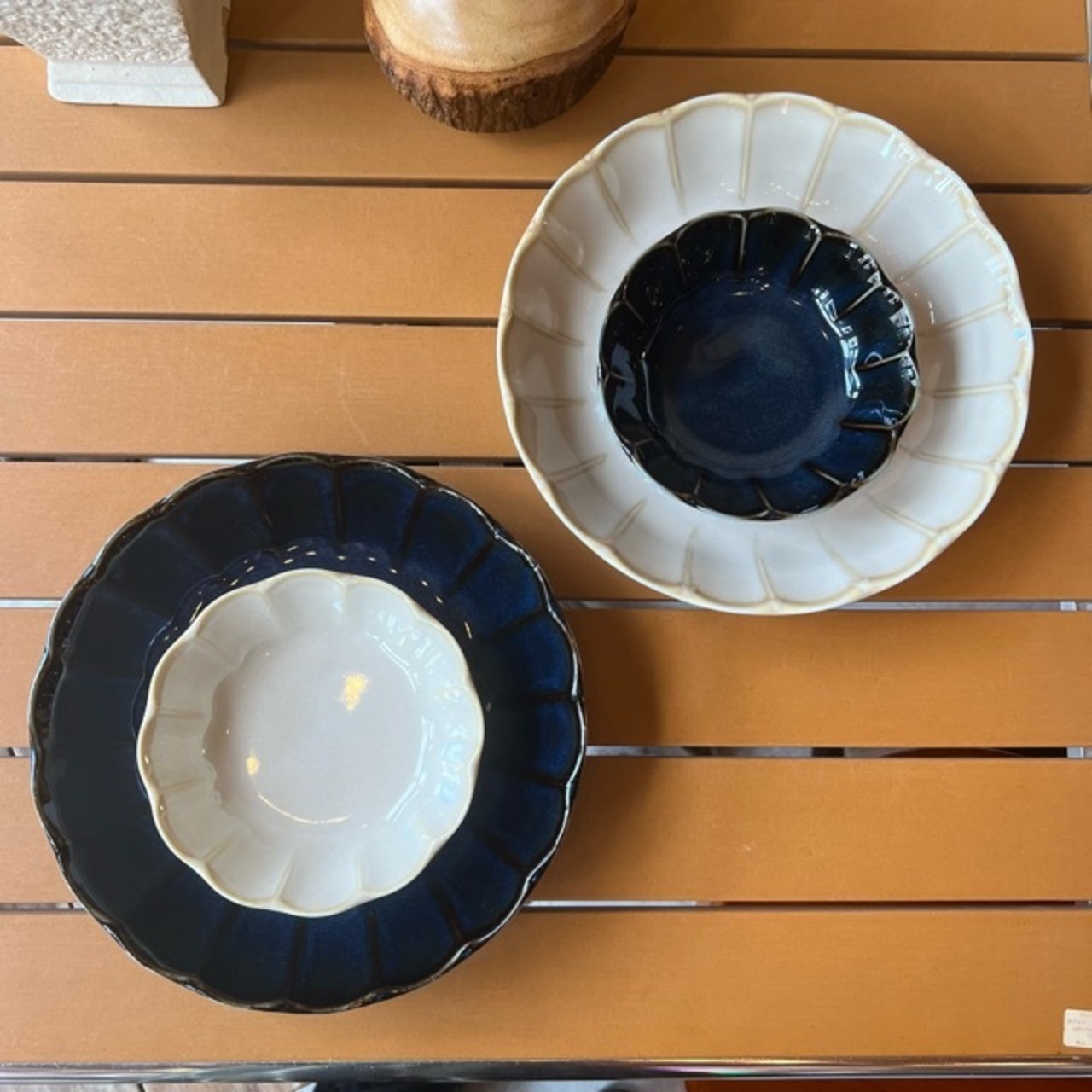 Vintage深皿　White　美濃焼　白　ケーキ皿　ボウル　パスタ皿　深皿　和食器　陶器　織部