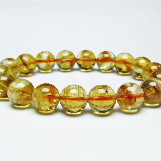 シトリンクォーツ ブレスレット 虹入り 11mm シトリン ブレス 一点物 メール便可 [M便 1/10] 111-46215