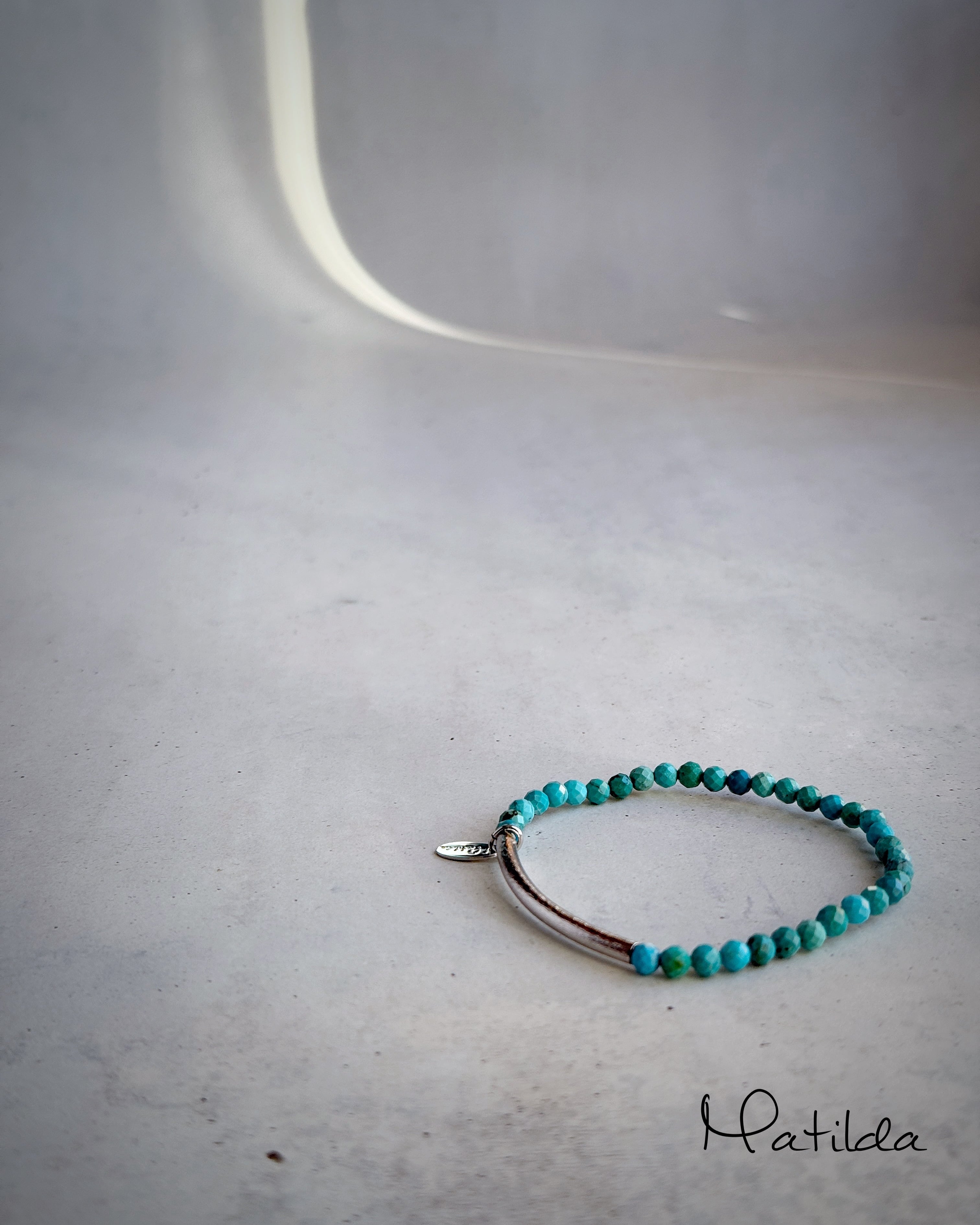 Tube & stone bracelet(ターコイズ)