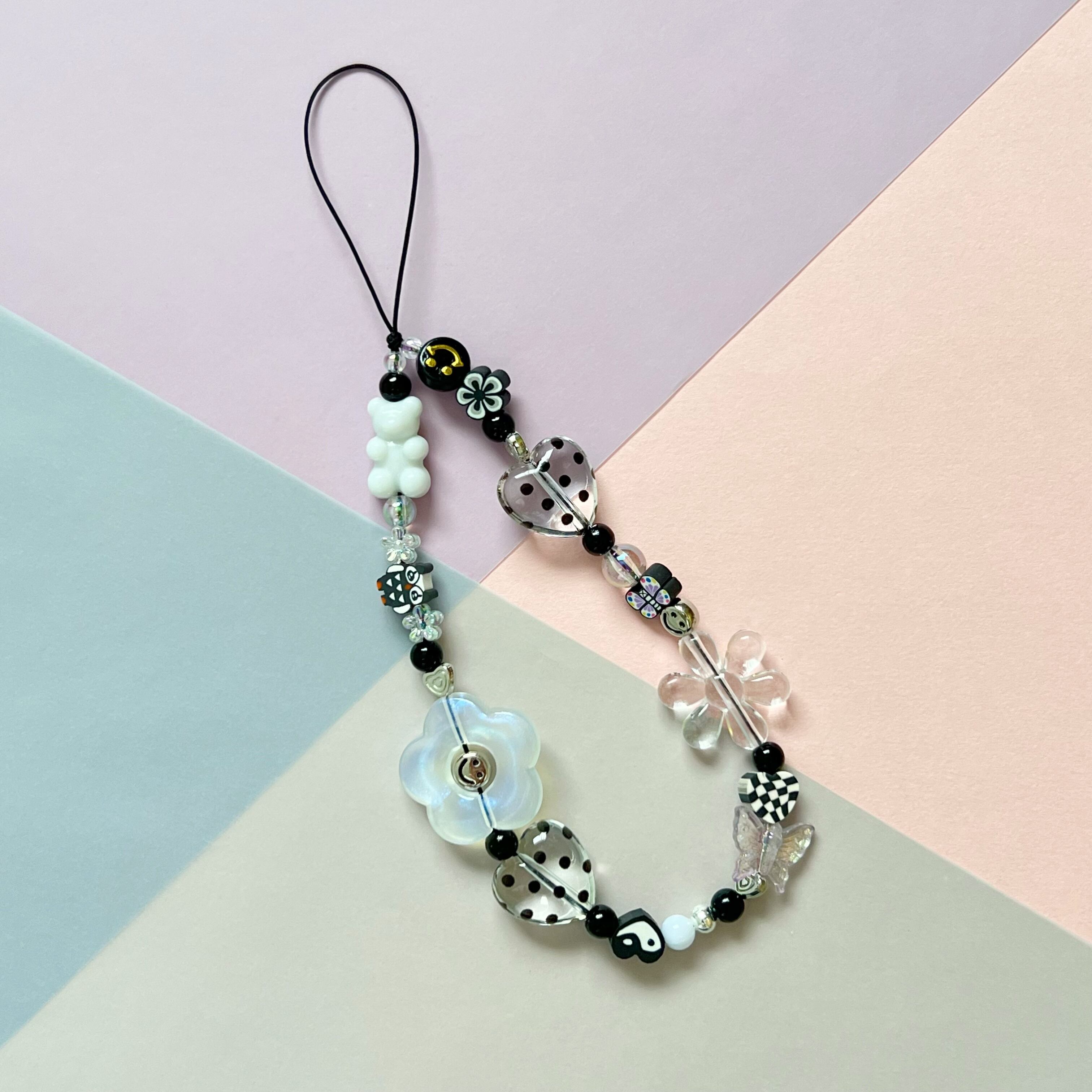 ビーズキーホルダー ストラップ コレクトブック y2k 韓国 オーダー 名