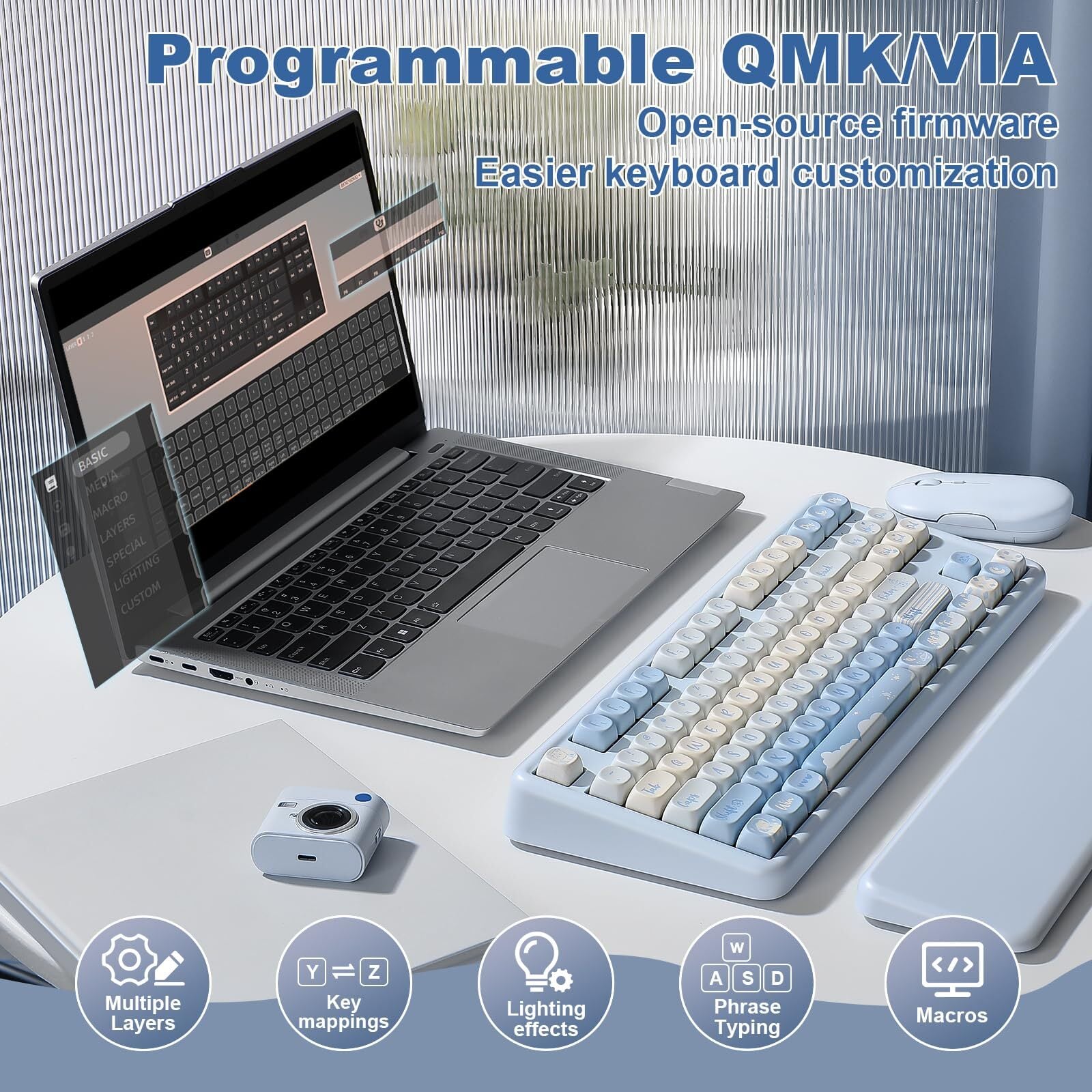 YUNZII B87 ワイヤレスメカニカルキーボード ゲーミングキーボード BT5
