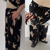 【受注予約:5月下旬入荷予定】柄マットサテンイージーPT/ブラック